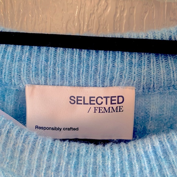 Blue Sweater with Brown Stripes (Med) - Picture 3 of 3